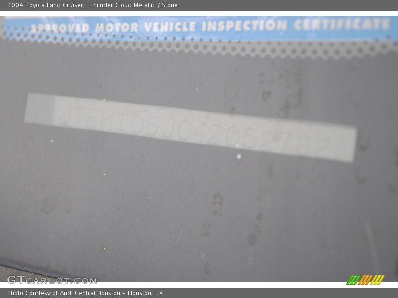 Thunder Cloud Metallic / Stone 2004 Toyota Land Cruiser