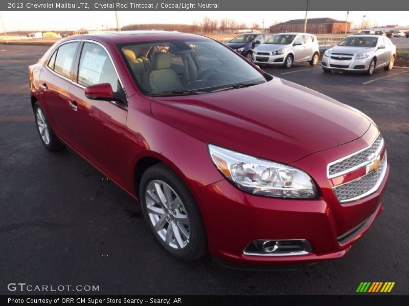 Crystal Red Tintcoat / Cocoa/Light Neutral 2013 Chevrolet Malibu LTZ