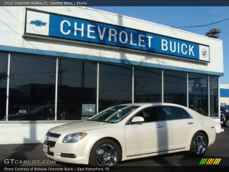 Summit White / Ebony 2012 Chevrolet Malibu LT