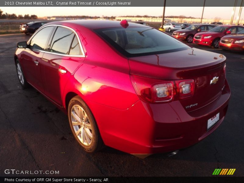 Crystal Red Tintcoat / Cocoa/Light Neutral 2013 Chevrolet Malibu LTZ