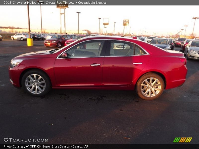 Crystal Red Tintcoat / Cocoa/Light Neutral 2013 Chevrolet Malibu LTZ