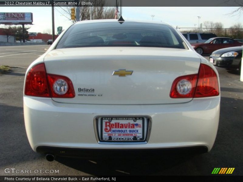 Summit White / Ebony 2012 Chevrolet Malibu LT