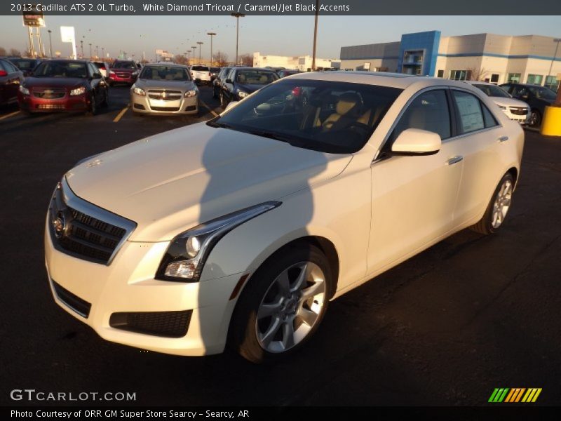 White Diamond Tricoat / Caramel/Jet Black Accents 2013 Cadillac ATS 2.0L Turbo