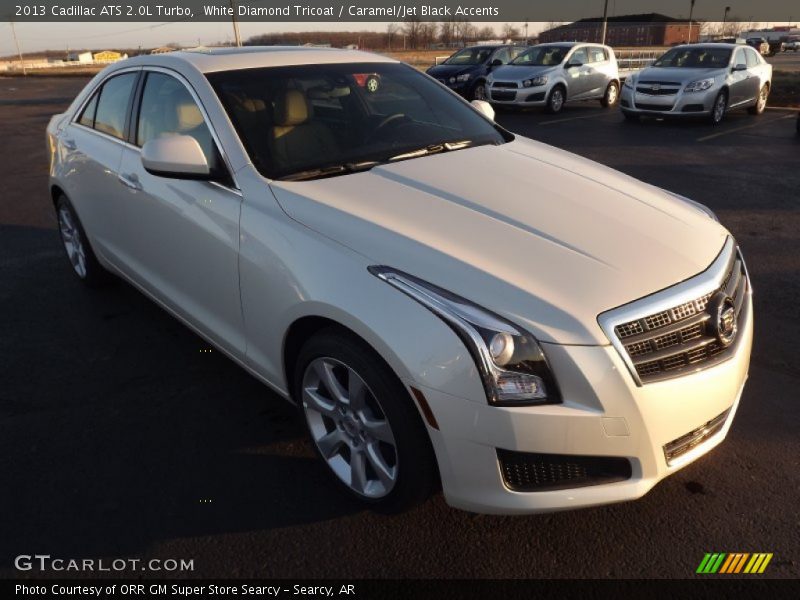 White Diamond Tricoat / Caramel/Jet Black Accents 2013 Cadillac ATS 2.0L Turbo