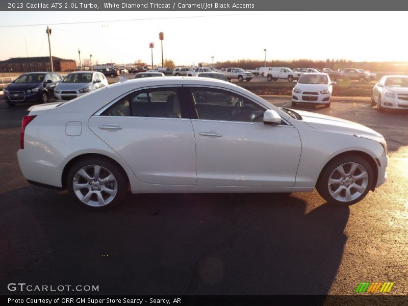 White Diamond Tricoat / Caramel/Jet Black Accents 2013 Cadillac ATS 2.0L Turbo
