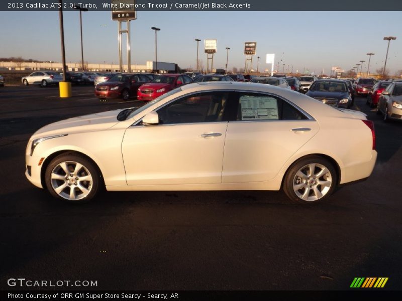 White Diamond Tricoat / Caramel/Jet Black Accents 2013 Cadillac ATS 2.0L Turbo