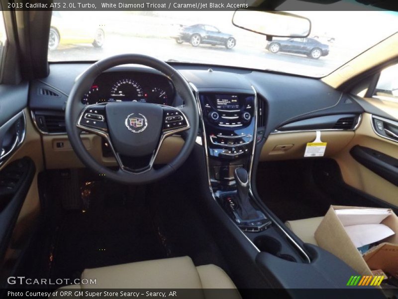 White Diamond Tricoat / Caramel/Jet Black Accents 2013 Cadillac ATS 2.0L Turbo