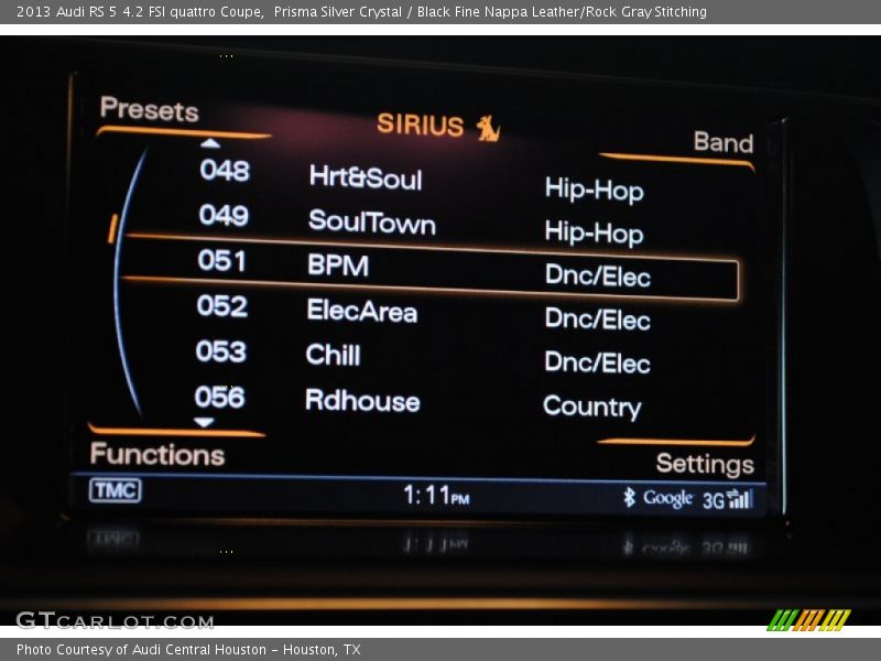 Prisma Silver Crystal / Black Fine Nappa Leather/Rock Gray Stitching 2013 Audi RS 5 4.2 FSI quattro Coupe