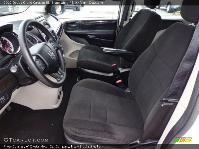 Stone White / Black/Light Graystone 2012 Dodge Grand Caravan SE