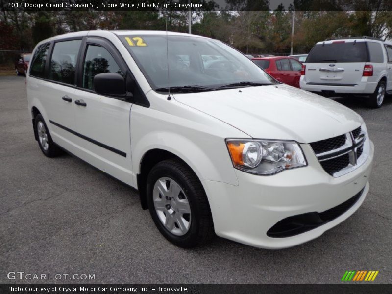 Stone White / Black/Light Graystone 2012 Dodge Grand Caravan SE