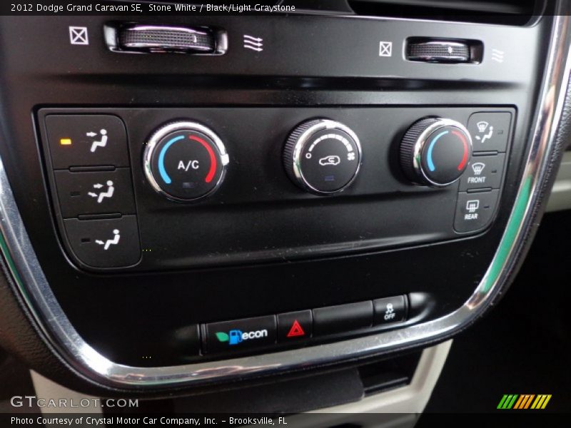 Stone White / Black/Light Graystone 2012 Dodge Grand Caravan SE
