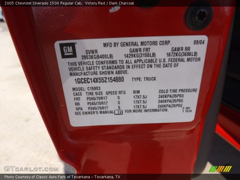 Victory Red / Dark Charcoal 2005 Chevrolet Silverado 1500 Regular Cab