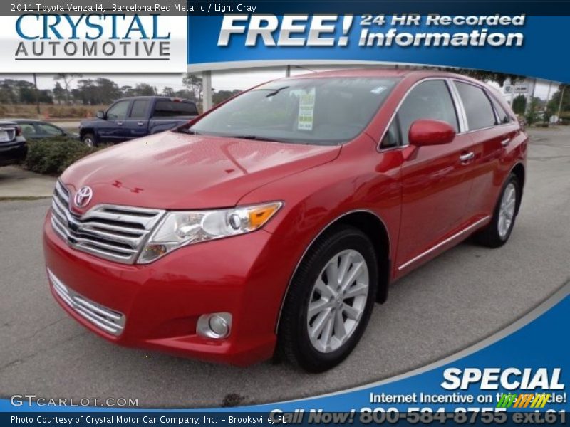 Barcelona Red Metallic / Light Gray 2011 Toyota Venza I4