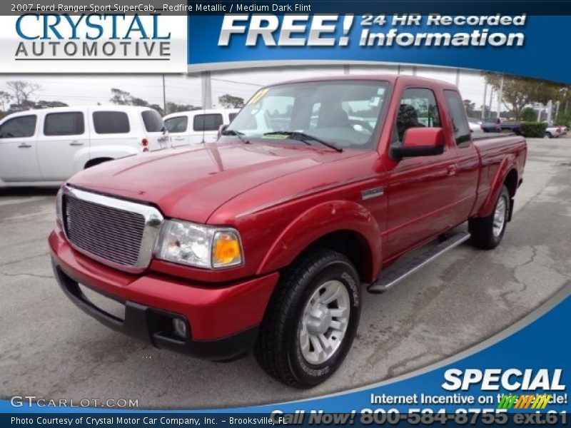 Redfire Metallic / Medium Dark Flint 2007 Ford Ranger Sport SuperCab