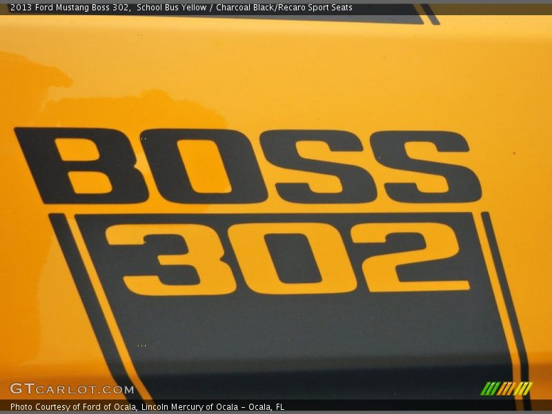 School Bus Yellow / Charcoal Black/Recaro Sport Seats 2013 Ford Mustang Boss 302