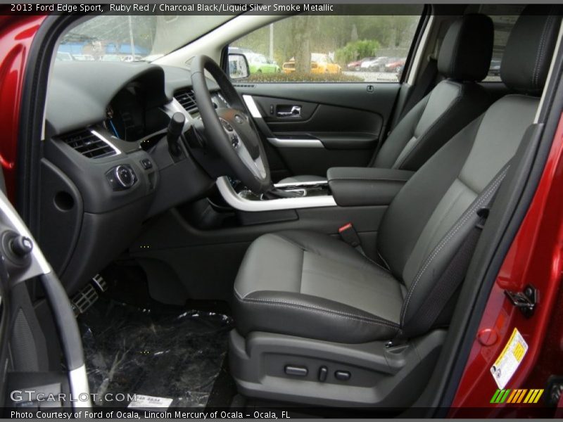 Ruby Red / Charcoal Black/Liquid Silver Smoke Metallic 2013 Ford Edge Sport