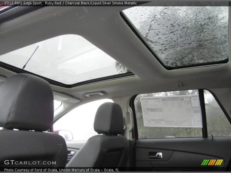 Ruby Red / Charcoal Black/Liquid Silver Smoke Metallic 2013 Ford Edge Sport