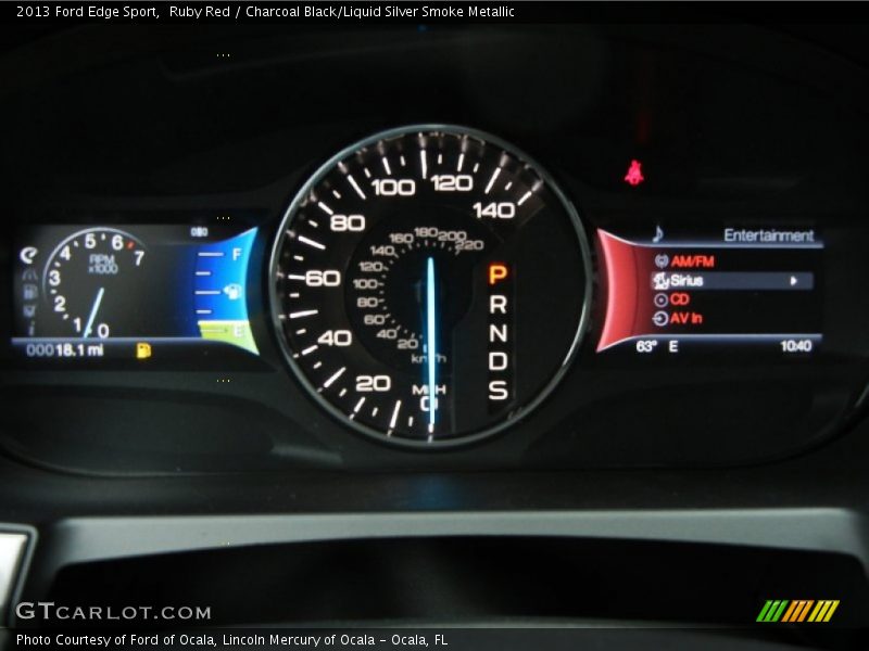 Ruby Red / Charcoal Black/Liquid Silver Smoke Metallic 2013 Ford Edge Sport