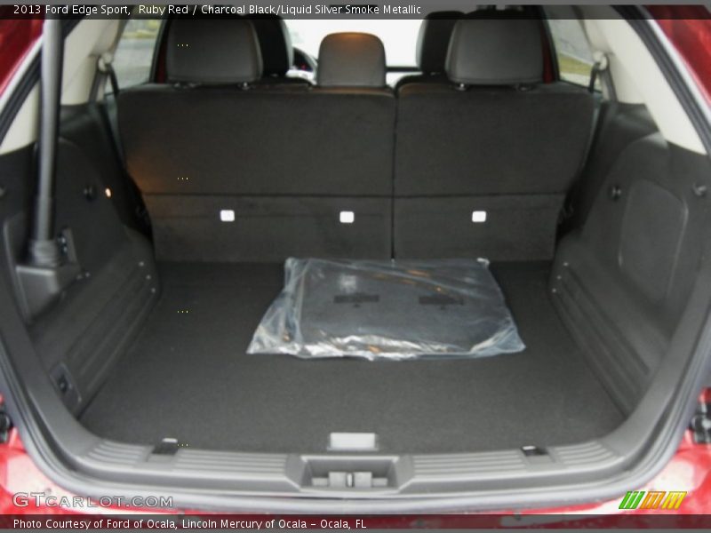 Ruby Red / Charcoal Black/Liquid Silver Smoke Metallic 2013 Ford Edge Sport