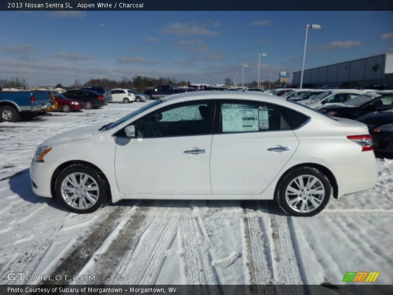 Aspen White / Charcoal 2013 Nissan Sentra SL