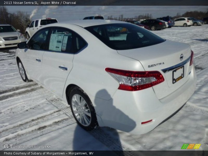 Aspen White / Charcoal 2013 Nissan Sentra SL