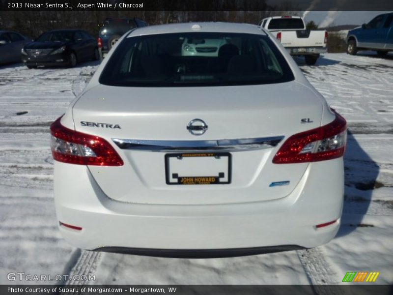 Aspen White / Charcoal 2013 Nissan Sentra SL