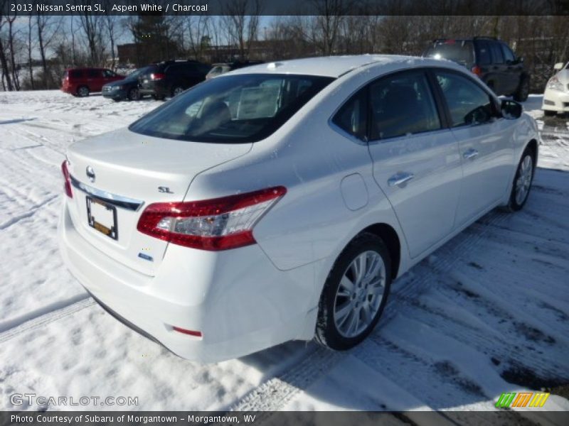 Aspen White / Charcoal 2013 Nissan Sentra SL