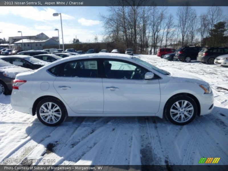 Aspen White / Charcoal 2013 Nissan Sentra SL