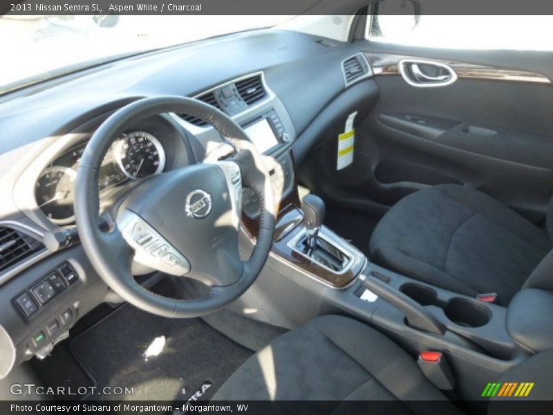 Aspen White / Charcoal 2013 Nissan Sentra SL