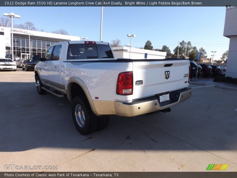 Bright White / Light Pebble Beige/Bark Brown 2012 Dodge Ram 3500 HD Laramie Longhorn Crew Cab 4x4 Dually