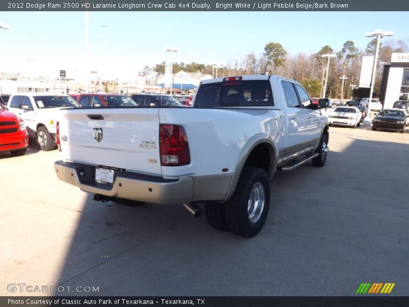 Bright White / Light Pebble Beige/Bark Brown 2012 Dodge Ram 3500 HD Laramie Longhorn Crew Cab 4x4 Dually
