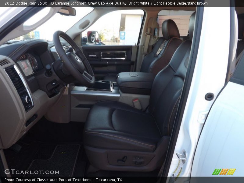 Bright White / Light Pebble Beige/Bark Brown 2012 Dodge Ram 3500 HD Laramie Longhorn Crew Cab 4x4 Dually