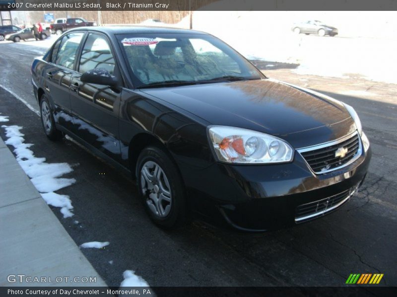 Black / Titanium Gray 2007 Chevrolet Malibu LS Sedan