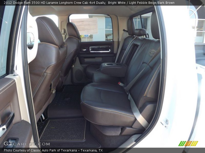 Bright White / Light Pebble Beige/Bark Brown 2012 Dodge Ram 3500 HD Laramie Longhorn Crew Cab 4x4 Dually
