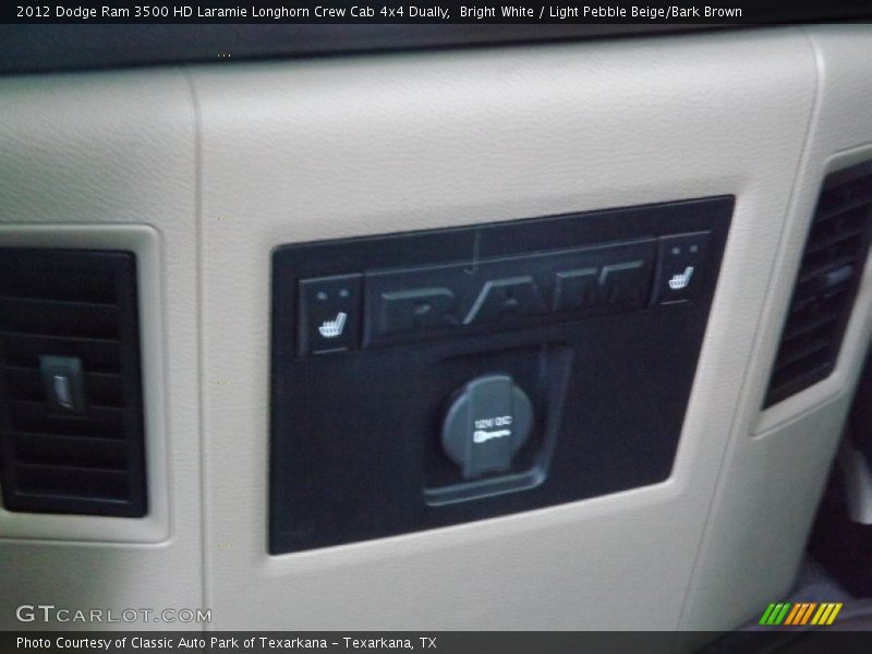Bright White / Light Pebble Beige/Bark Brown 2012 Dodge Ram 3500 HD Laramie Longhorn Crew Cab 4x4 Dually