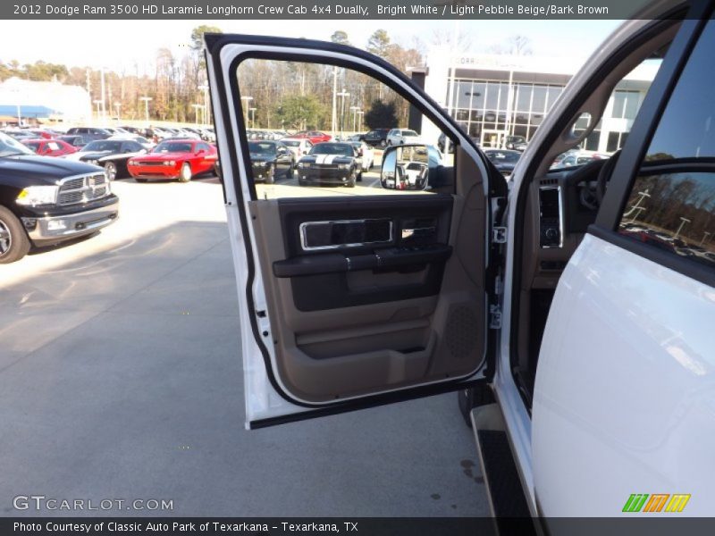 Bright White / Light Pebble Beige/Bark Brown 2012 Dodge Ram 3500 HD Laramie Longhorn Crew Cab 4x4 Dually