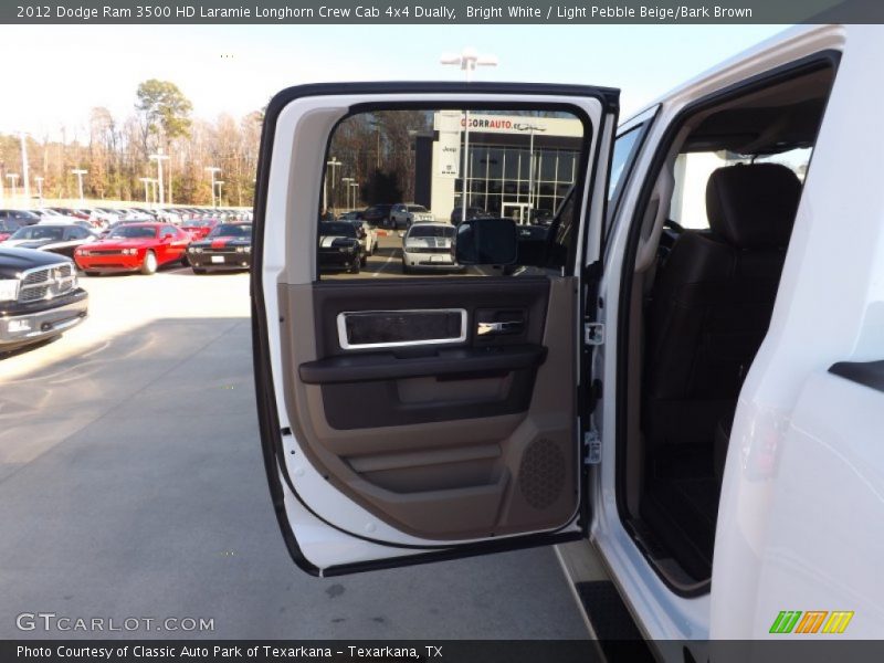 Bright White / Light Pebble Beige/Bark Brown 2012 Dodge Ram 3500 HD Laramie Longhorn Crew Cab 4x4 Dually