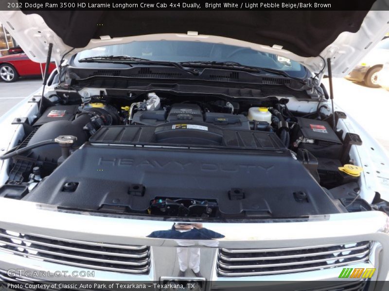 Bright White / Light Pebble Beige/Bark Brown 2012 Dodge Ram 3500 HD Laramie Longhorn Crew Cab 4x4 Dually