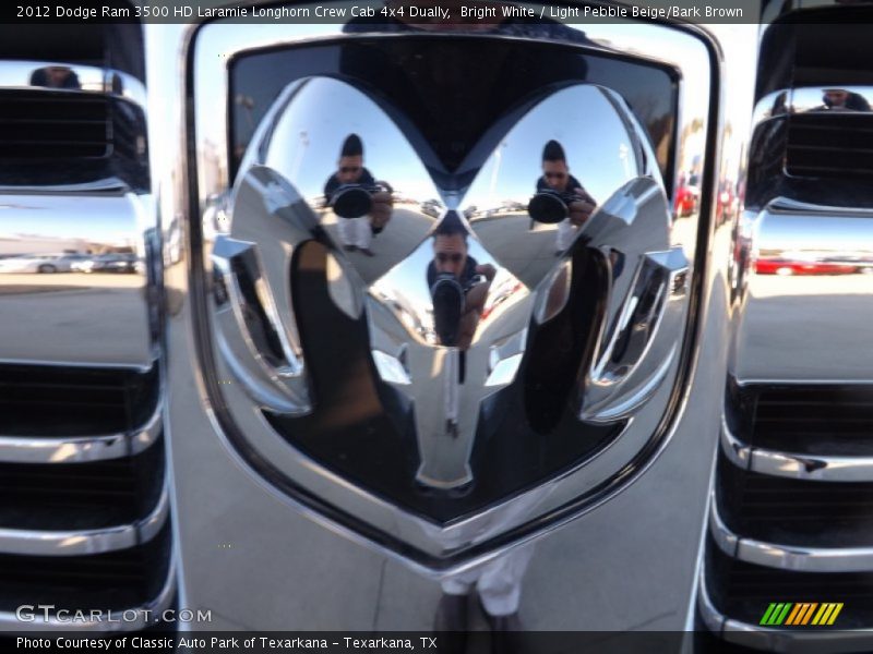 Bright White / Light Pebble Beige/Bark Brown 2012 Dodge Ram 3500 HD Laramie Longhorn Crew Cab 4x4 Dually