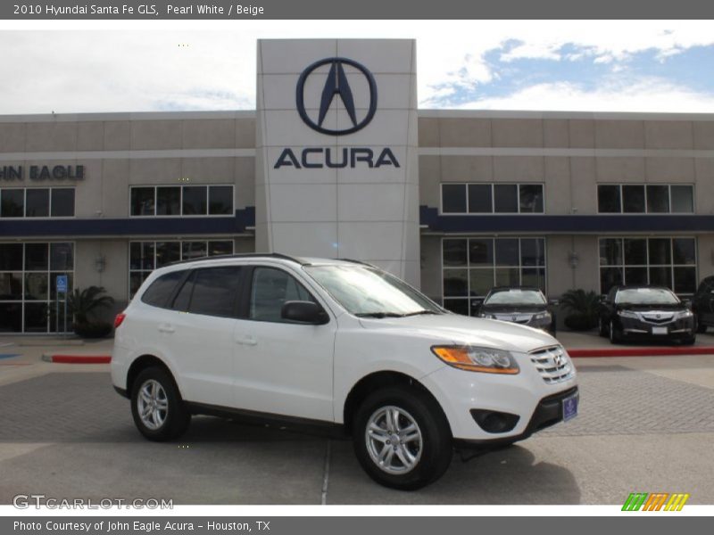 Pearl White / Beige 2010 Hyundai Santa Fe GLS