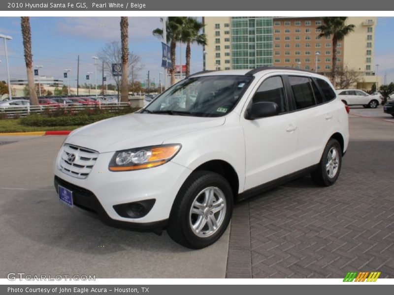 Pearl White / Beige 2010 Hyundai Santa Fe GLS