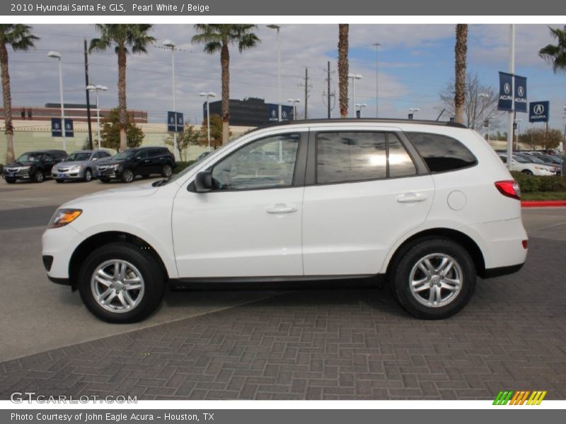 Pearl White / Beige 2010 Hyundai Santa Fe GLS