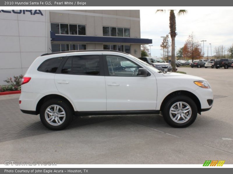 Pearl White / Beige 2010 Hyundai Santa Fe GLS