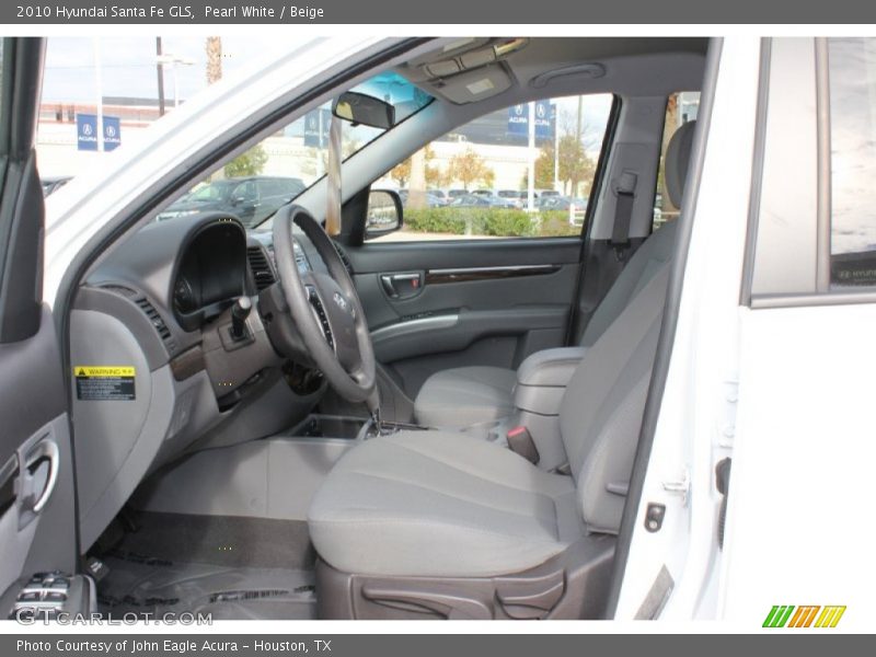Pearl White / Beige 2010 Hyundai Santa Fe GLS