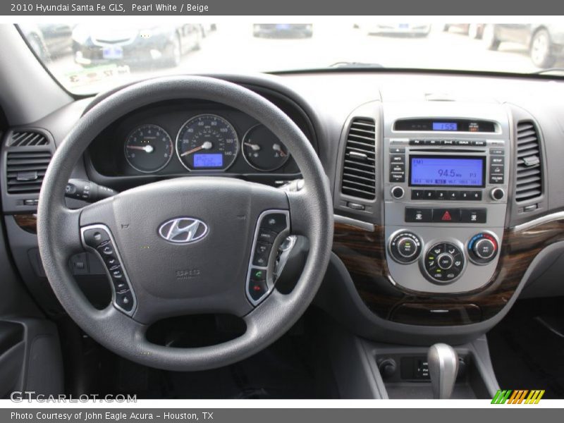 Pearl White / Beige 2010 Hyundai Santa Fe GLS