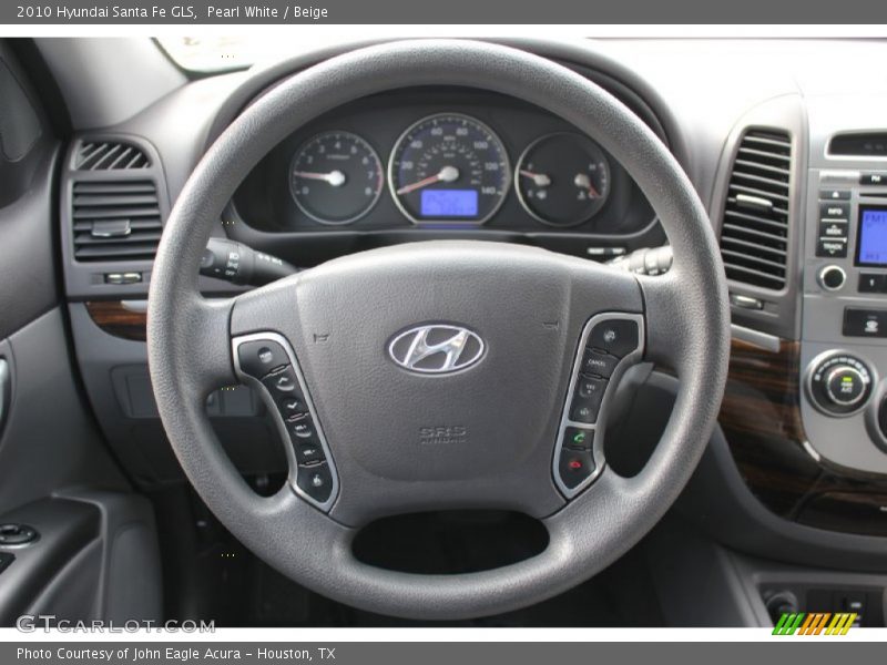 Pearl White / Beige 2010 Hyundai Santa Fe GLS