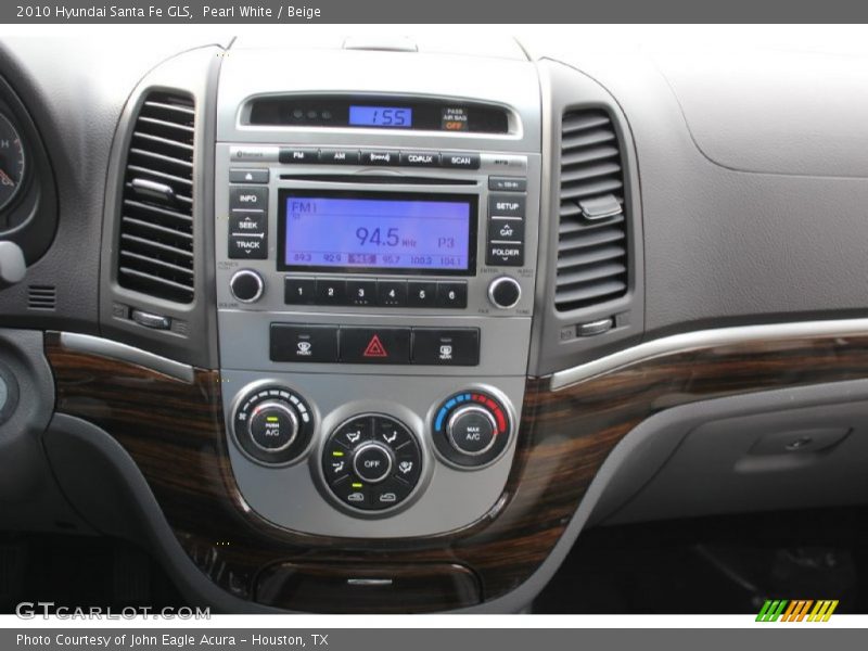 Pearl White / Beige 2010 Hyundai Santa Fe GLS