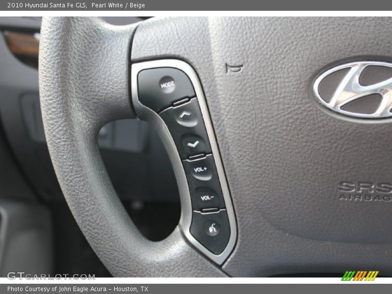 Pearl White / Beige 2010 Hyundai Santa Fe GLS