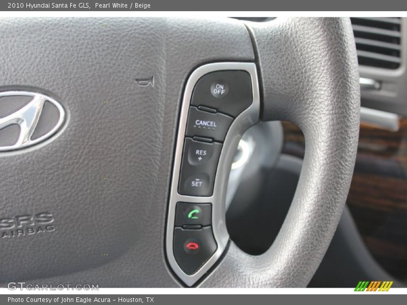 Pearl White / Beige 2010 Hyundai Santa Fe GLS