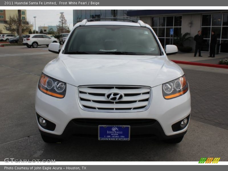 Frost White Pearl / Beige 2011 Hyundai Santa Fe Limited
